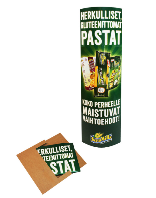 Pop Up mainospylväs pahvista